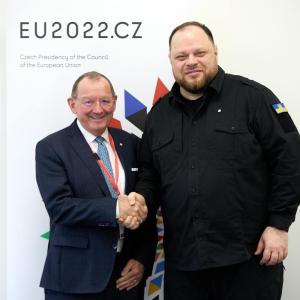 Fernand Etgen a rencontré Ruslan Stefanchuk, Président du Parlement ukrainien, ce lundi 24 avril 2023 en marge de la Conférence des Présidents des Parlements de l’Union européenne à Prague.
