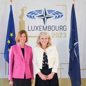 Lancement de la session de printemps de l'Assemblée parlementaire de l'OTAN par Lydia Mutsch, Présidente de la délégation luxembourgeoise et Joëlle Garriaud-Maylam, Présidente de l’Assemblée.