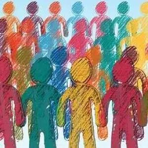 Image de silhouettes colorées de citoyens