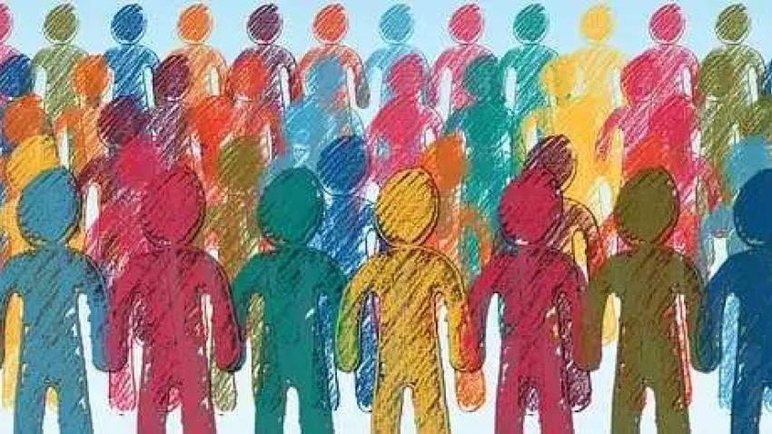 Image de silhouettes colorées de citoyens