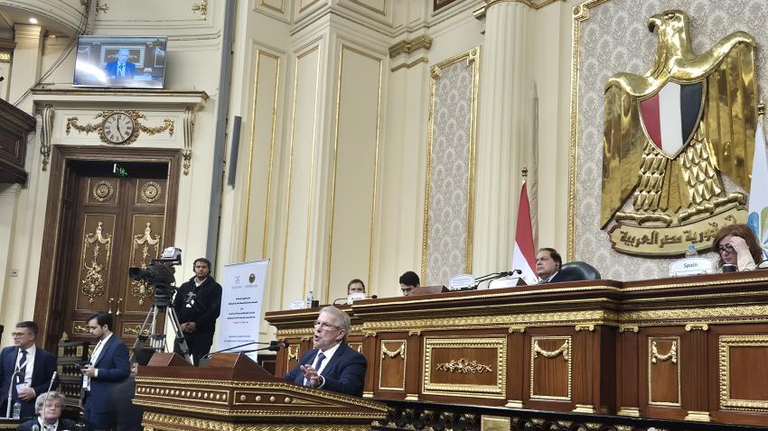 Mars Di Bartolomeo lors de son discours pendant le Sommet des Présidents